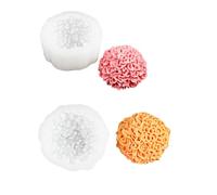 Moldes De Silicona Para Fondant Juego De 2 Moldes De Fondant Con Forma De Bola De Crisantemo Velas Aromáticas Y Adornos De Yeso De Color Natural