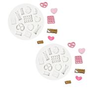 Moldes De Silicona Para Fondant Paquete De 2 Moldes De Fondant De Queso Con Forma De Corazón Para Galletas Con Chispas De Chocolate Color Gris