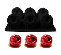 Moldes de silicona para frutas, Forma 3D Frambuesa Para Decoración De Tartas Y Pasteles, 6 Cavidades Para Tartas De Mousse, Para uso en cocina casera, repostería, pastelería, panadería, restaurantes y
