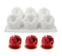 Moldes De Silicona Para Frutas - Molde 3D De Frambuesa | 6 Cavidades Para Tartas De Mousse - Hogar Y Cocina Repostería Pastelería Panadería Restaurante Y