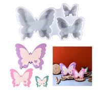 Moldes de silicona para fundición de Pascua, molde de silicona mariposa mariposa molde de silicona mariposa primavera moldes de yeso para fundición (3 en 1)