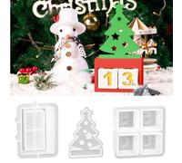 Moldes de silicona para fundir árbol de Navidad, números de yeso para verter, molde de silicona para Navidad, calendario de Adviento, molde de silicona con números 1-24 para manualidades, yeso, velas