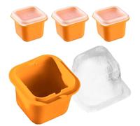 Moldes de silicona para hacer hielo: 4 paquetes de bandejas con secure Lids | Moldes reutilizables para whisky, cócteles, café | Easy Ice Release for Freezer Use at Home Kitchen Bar, Ideal for Drin