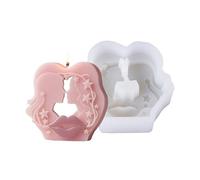 Moldes de silicona para hacer velas, molde de pareja de chocolate, moldes de silicona de fácil liberación para decoración romántica para velas, aromaterapia, resina epoxi, yeso, proyectos de