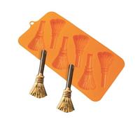 Moldes de silicona para Halloween, fondant, araña, escoba, calabaza, molde de silicona antiadherente de fácil liberación para hornear, jabón, vela, cera, resina y decoraciones de cupcakes, 22,2 x 10,1