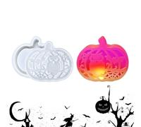 Moldes de silicona para Halloween, lámpara de calabaza, moldes de silicona para Acción de Gracias, suministros de manualidades de fundición de resina para decoraciones de Halloween, yeso, epoxi
