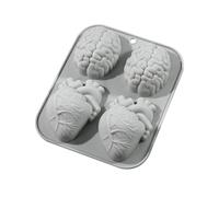 Moldes de silicona para Halloween,Moldes de chocolate para Halloween | de silicona en forma de corazón y cerebro para hornear - de fundición de resina epoxi, molde de Chocolate, molde de