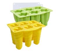 Moldes de Silicona para Helado | Set de 2 Moldes de 6 Cavidades para Postres Helados | Molde Para Con Tapa | Para Padres Familias Leche Hogar Verano Campamento Vacaciones y Citas de Juego
