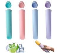 Moldes de Silicona para Helados, Eisformen eis am stiel, Set de 4 Moldes de Helado de Grado Alimenticio, Para Hacer Helados Caseros, Jugos y Batidos