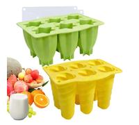 Moldes de Silicona para Helados - Set de 2 Moldes de 6 Cavidades para Postres Helados - Molde Para Con Tapa - Para Padres, Niños, Leche, Mermelada, Verano, Camping,