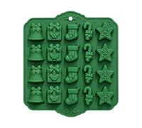 Moldes de silicona para hornear, 20 cavidades de Navidad, molde de | Silicona flexible para chocolate, galletas, fondant y gelatina, adecuado para hornear en casa, fiestas y aperitivos de