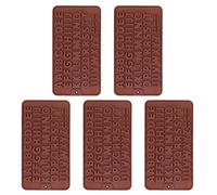 Moldes de silicona para hornear, 5 uds., forma bonita, molde para pastel de pudín de Chocolate, herramientas de cocina fáciles de limpiar para hornear en casa y hacer pasteles (Carta)