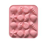 Moldes de silicona para hornear con 16 cavidades con temática de mar para chocolate, caramelo, conchas de mar, estrellas de mar, moldes para hornear pasteles