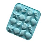 Moldes de silicona para hornear con diseño de mar de 16 cavidades para chocolate, caramelo, conchas de mar, estrellas de mar, moldes de silicona para hornear chocolate