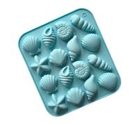 Moldes de silicona para hornear con diseño de mar de 16 cavidades para chocolate, caramelo, estrellas de mar, grado alimenticio, aptos para lavavajillas, moldes de silicona para tartas