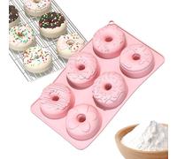 Moldes de Silicona para Hornear Donuts,Bandeja Segura Antiadherente de 6 Cavidades Alimenticio - Molde En Silicona Para Donuts | Uso En Cocina Casera Hogar Familia Doméstico Microondas Congelador Horn