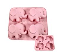 Moldes de silicona para hornear | Molde antiadherente de 4 formas de elefante, moldes divertidos de silicona para hornear, para pasteles, magdalenas, chocolate, caramelos, galletas, alimentos, postres