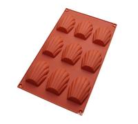 Moldes de silicona para hornear - Molde - Molde para chocolate con forma de concha - Molde para galletas antiadherente de 9 cavidades para tartas y caramelos al trozo