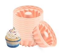 Moldes de silicona para hornear - Molde para muffins de 2,56 pulgadas | Moldes de silicona - Juego de 12 moldes para hornear antiadherentes para cupcakes, donuts, pudín, gelatina, perfectos para