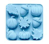 Moldes de silicona para hornear, moldes de silicona de 9 cavidades para hornear cupcakes, decoración de otoño con calabazas, conos de pino y hojas de arce, jabón, chocolate, pasteles, velas