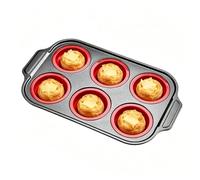 Moldes de Silicona para Hornear Muffins | 6 Forros Para Hornear | moldes antiadherentes de silicona para magdalenas,Galletas Brownies Chocolate Mantequilla Postre Almuerzo Cocina Comida Freidora De Ai