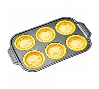 Moldes de Silicona para Hornear Muffins,Soporte Flexible de 6 Cavidades | Moldes Antiadherentes De Silicona Para Hornear - para tarta de queso, tortitas, postre, mantequilla, freidora de aire y