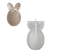 Moldes de silicona para huevos de liebre de Pascua, a rayas, para resina, jabón, chocolate, decoración del hogar, Pascua para hacer