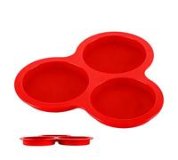 Moldes de silicona para huevos para freidora de aire - Molde para cupcakes de horno con 3 cavidades - Moldes de silicona para Air Fryer - Para pequeños dulces, pudines, hamburguesas para desayuno