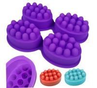 Moldes de silicona para jabón de masaje, 4 cavidades ovaladas - Moldes de silicona flexibles y antiadherentes para la elaboración casera de jabón de masaje, 6, 5 x 4, 7 x 1, 5 pulgadas.