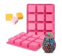 Moldes de Silicona para Jabones Artesanales - Kit Integral con 2 Conjuntos de 12 Cavidades Cuadradas, Ideales para Glicerina y Sosa Caustica