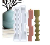 Moldes De Silicona Para La Creación De Velas | Molde Reutilizable Columna De Ondas Largas | Moldes De Silicona Fácil De Desmoldar Para Jabón - Para Velas Perfumadas Jabón Decoración Hogar Moldeo Re