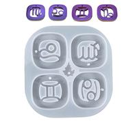 Moldes de silicona para llaveros - Juego de fundición de constelación del zodíaco, plantilla artesanal de resina flexible | Doce patrones de astrología diseñados para crear accesorios colgantes,