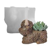 Moldes De Silicona Para Maceta De, Moldes De Resina De Animales De Las Tierras Altas, Molde En Forma De | Herramientas De Artesanía Decoración De Escritorio Fabricación De Suministros Artesa