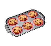 Moldes de silicona para magdalenas de horno | 6 cavidades antiadherentes en forma de muffin,Formas de silicona para huevos de horno - Para casa, cocina, freidora aire, cocción, fritura, decoración