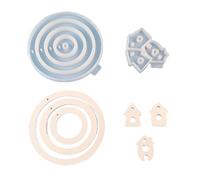 Moldes de silicona para manualidades, 6 conectores, círculos, decoración colgante de casa, cementos, resina de yeso para salas de estar, moldes de silicona