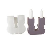 Moldes de silicona para manualidades con forma de candelabro, molde de base de vela, moldes de arcilla de silicona, adecuados para manualidades hechas a mano