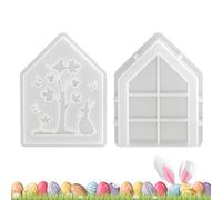 Moldes de silicona para manualidades, decoración del hogar de conejo de silicona de Pascua, molde para hacer velas de yeso, para cera y arcilla, sala de estar, ventana, dormitorio, cocina, sala de