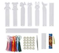 moldes de silicona para marcap ginas, 15 borlas sedosas de colores surtidos, 1 pinza y 20 dedales para hacer tus propias joyas de resina, marcap