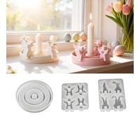 Moldes de Silicona para Pascua,9 PCS Moldes de Fundición de Velas de Conejo Pascua Moldes para Velas 3D Conejo Molde de Silicona para Hacer Velas para Candelabro Velas de té Jabones