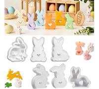 Moldes de silicona para pascua, Unidades de conejo de Pascua, molde de silicona para conejos, moldes de silicona para primavera, para manualidades, decoración de Pascua