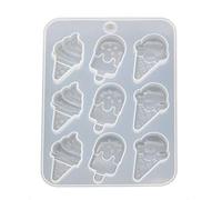 Moldes de silicona para pendientes de helado, molde de resina epoxi, colgante de resina, herramienta para hacer llaveros, antiadherente