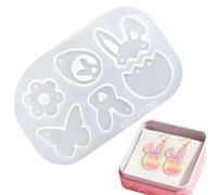 Moldes de silicona para pendientes, molde de manualidades de Pascua, diseño de, flor, conejo, huevo, moldes de silicona para hacer aretes, para familia, damas, mujeres, hombres, niñas