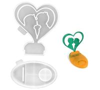 Moldes de Silicona Para Resina Epoxi - Conjunto de Moldes para Portavelas de Resina con Diseño de Corazón de Pareja, Ideal para DIY y Presente, Fabricado con Material de Silicona de Superior
