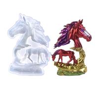 Moldes De Silicona Para Resina Epoxi | Suministros para Manualidades Reutilizables con Desmolde Fácil,Moldes de Epoxi de Caballo para Resina - para Decoración del Hogar, Estantería de Oficina, de Mesa