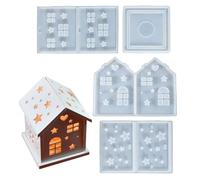 Moldes De Silicona Para Resina - Herramientas Creativas DIY Flexibles Para El Hogar,Moldes Casita Para Resina Epoxi,para Proyectos de Arte con Yeso Portavelas Detalles de