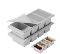 Moldes de silicona para sopa, contenedores de almacenamiento reutilizables de 2/4 rejillas, moldes de silicona con tapa, para salsa de sopa de pan, preparación de harina, congelación, cocina