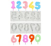 Moldes de silicona para tartas 0-9 aptos para alimentos, fácil de limpiar, diseño para hornear y cocinar en el hogar, aulas, herramienta reutilizable para decoración de pasteles