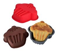 Moldes de Silicona para Tartas,3 Piezas Moldes Molde Galletas, molde Silicona Bizcocho Navidad, Molde Antiadherente de Liberación Rápida para Muffins Puddings Pan