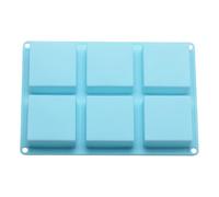 Moldes de silicona para tartas, 6 compartimentos, molde de silicona con revestimiento antiadherente, cuadrado, , cubitos de hielo, accesorios para hornear, moldes para dulces, galletas, fondant