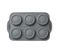 Moldes de silicona para tartas, molde antiadherente para 6 tazas para magdalenas con diseño de flores, para galletas, vacaciones, cocina, jabón, Navidad, chocolate, huevo, pan